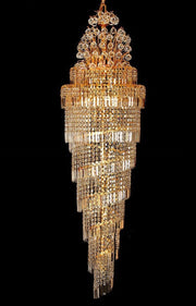crystal gold spiral 2 story chandelier