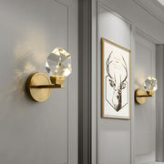 2 crystal and copper wall sconces 1 light on wall