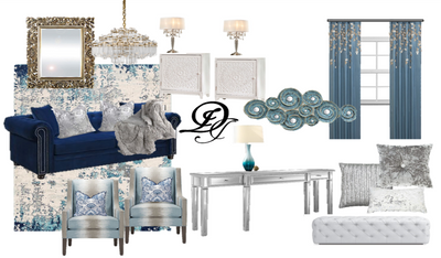 Living Room Design- True Blue