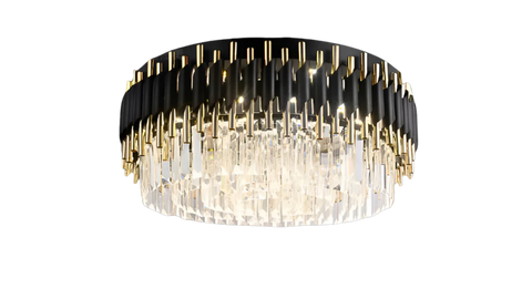 Padma Round Flush-Mount Crystal Chandelier