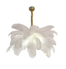 white feather ceiling lamp