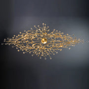 gold branch chandelier water drop crystals bottom view