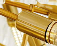 chandelier gold E 14 lamp head close up 