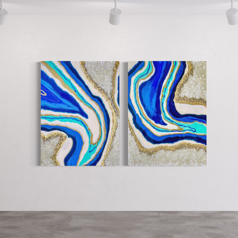 Shades Of Blue Resin Wall Art