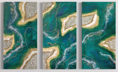 Emerald 3-Piece Green Resin Wall Art