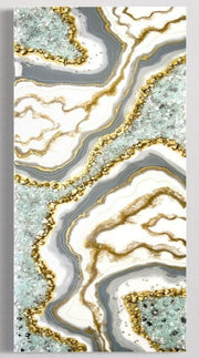Grey And Gold Resin Wall Art