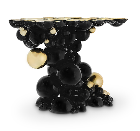 black bubble table boca do lobo newton console table