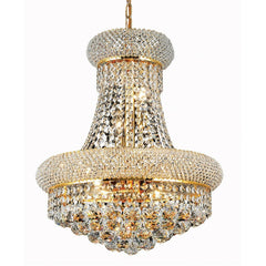 traditional crystal french empire chandelier in gold