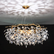round gold branch crystal chandelier