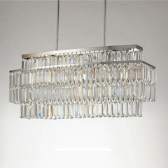 3 tier modern crystal silver chandelier with the light off