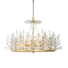 gold crystal palm chandelier