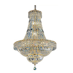 This Chandelier is made with Beautifully Designed K9 Crystals, and comes with a Fully Adjustable Chain.
