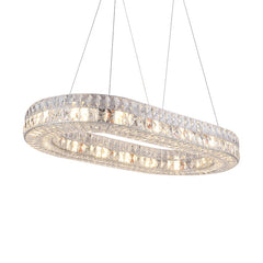 oval modern crystal chandelier  chrome