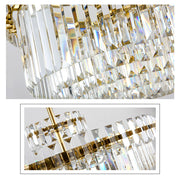 round crystal conical chandelier with gold body