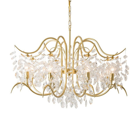 gold and crystal unique chandelier