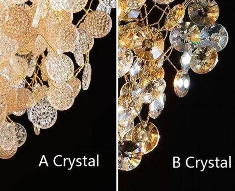 frosted and clear crystal capiz shells compared side by side