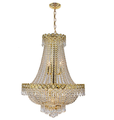 gold traditional chandelier with crystal beads