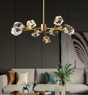 crystal orb copper nordic chandelier in living room