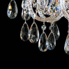 detail of crystal drops on chandelier 
