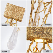 crystal and gold branch wall sconce components
