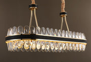 oval crystal chandelier with leather band