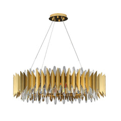 gold chandelier round modern crystal
