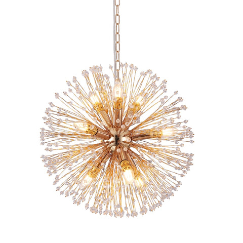 crystal dandelion gold chandelier