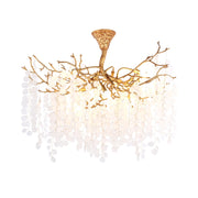 branches crystal gold brown chandelier art deco