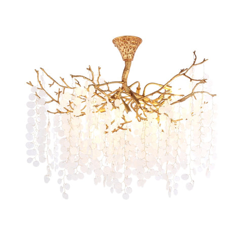 branches crystal gold brown chandelier art deco