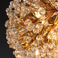 precision cut crystals in floral cluster gold stems