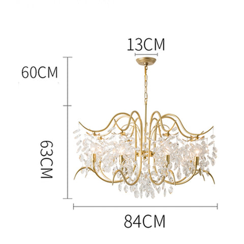 gold crystal chandelier 63 cm height 84 cm width