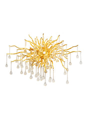 Beautiful Gold Wall Sconce with Droplet Style Crystals.