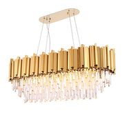 rectangle modern crystal chandelier rectangular gold chrome