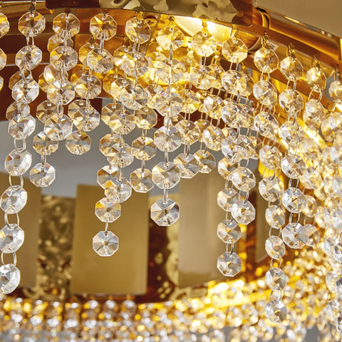 golden chandelier with crystal drops