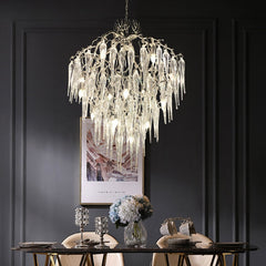branch crystal icicle chandelier dining room