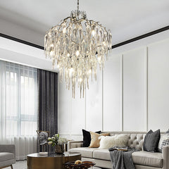 branch  crystal icicle chandelier living room