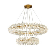Two tier ring chandelier with crystal spikes 