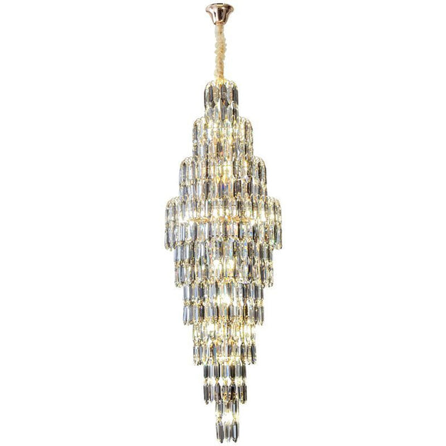 Clara Modern 2-Story Crystal Chandelier | Designs and Inspirations