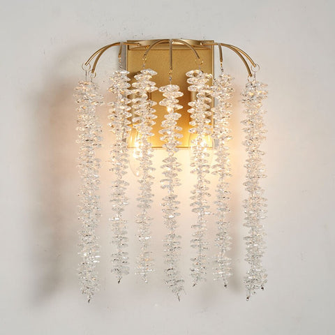 wall sconce wall lamp gold wall light branch  crystals crystal