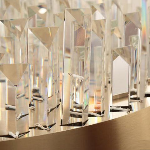 chandelier crystal prisms illuminated