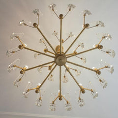 round gold modern crystal chandelier bottom view