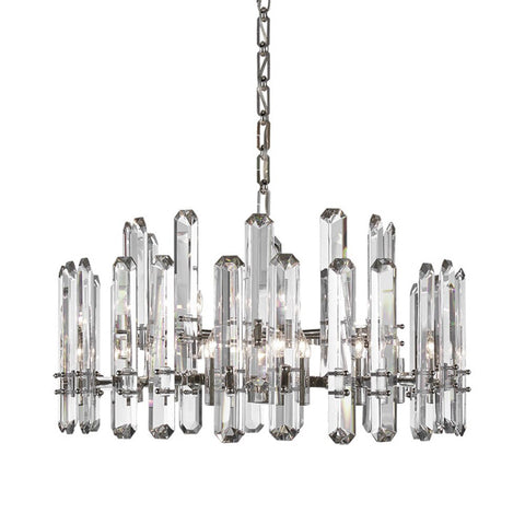 round crystal modern chandelier silver