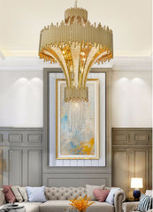 gold crystal chandelier living room