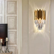gold wall sconce crystal light 