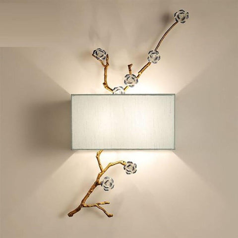 floral branch wall sconce with shade modern