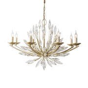 lily bud crystal and gold chandelier on chain
