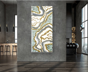 Grey And Gold Resin Wall Art
